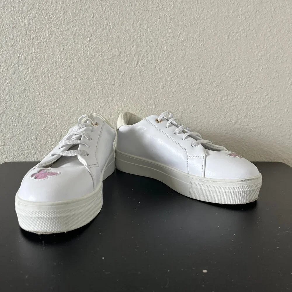 Kurt Geiger Girls Laney Butterfly White Sneakers Shoes Size 3